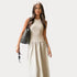 Khaki Elegant Long Dresses 2025 – Sleeveless Y2K Party Dress for Women